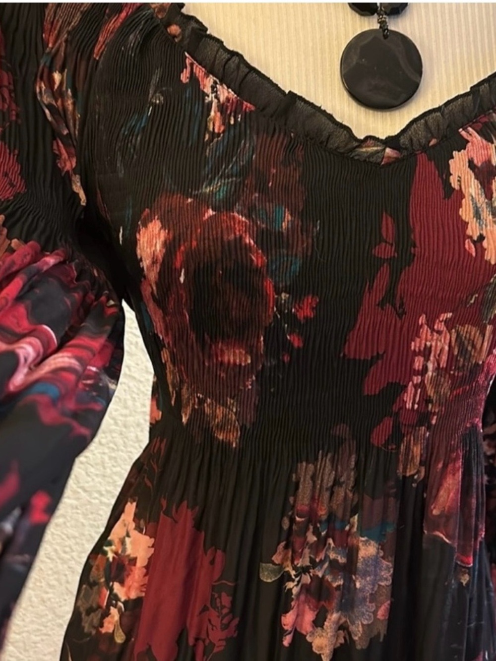 Babydoll Top in Gorgeous Cabernet Floral Print